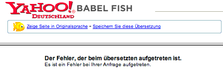 Yahoo: Babelfish-Blurp